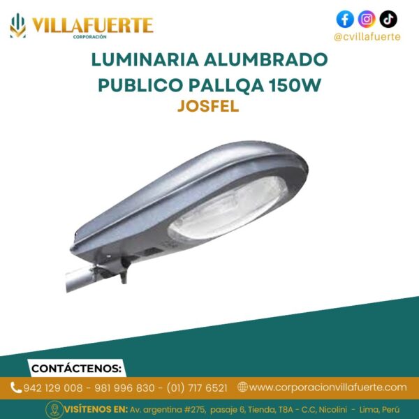 LUMINARIA ALUMBRADO PUBLICO PALLQA 150W E 40 VS PST