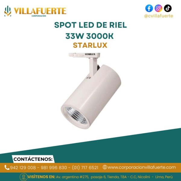 SPOT LED DE RIEL 33W 3000K 220 VOLT -STARLUX
