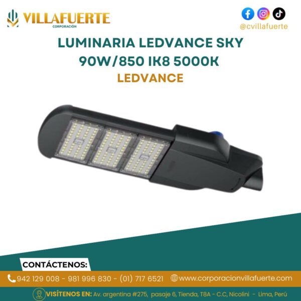 LUMINARIA LEDVANCE SKY 90W/850 90-305V IP66  IK8 5000K 9900 50000 HRS OSRAM