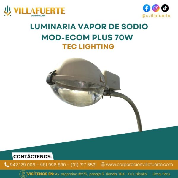 LUMINARIA VAPOR DE SODIO MOD-ECOM PLUS 70W TEC LIGHTING