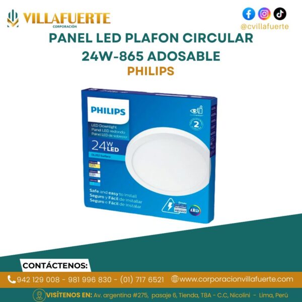 PANEL LED PLAFON CIRCULAR 24W-865 ADOSABLE PHILIPS
