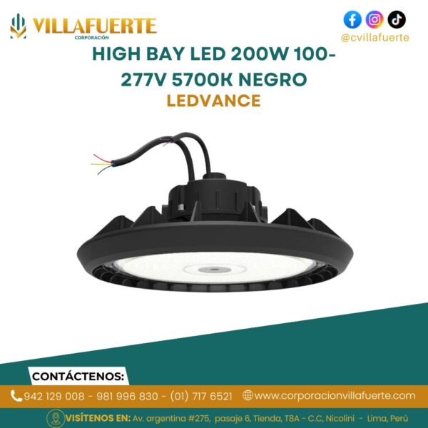 HIGH BAY LED 200W 100-277V 5700K NEGRO LEDVANCE