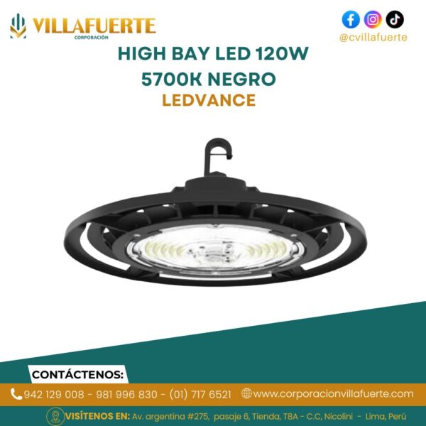 HIGH BAY LED 120W 100-277V 5700K NEGRO LEDVANCE