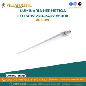LUMINARIA HERMETICA LED 30W 220-240V 6500K PHILIPS