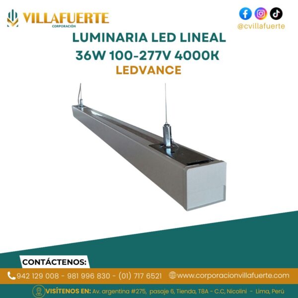 LUMINARIA LED LINEAL 36W 100-277V 4000K LEDVANCE