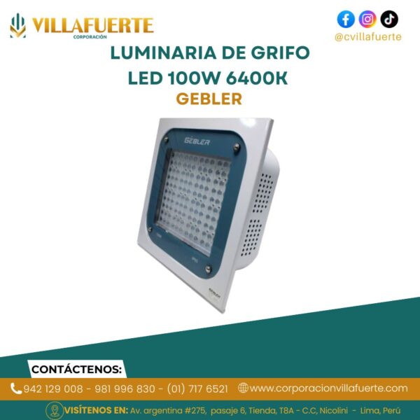 LUMINARIA DE GRIFO LED 100W 6400K 85-265V 110lm w FP.0.90 IP65 (LED911-100W) GEBLER