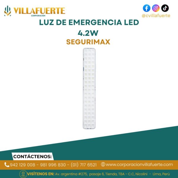 LUZ DE EMERGENCIA LED 4.2W 200LM SEGURIMAX