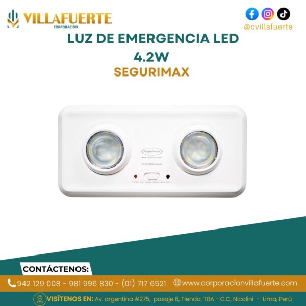 LUZ DE EMERGENCIA LED 4.2W 400LM SEGURIMAX