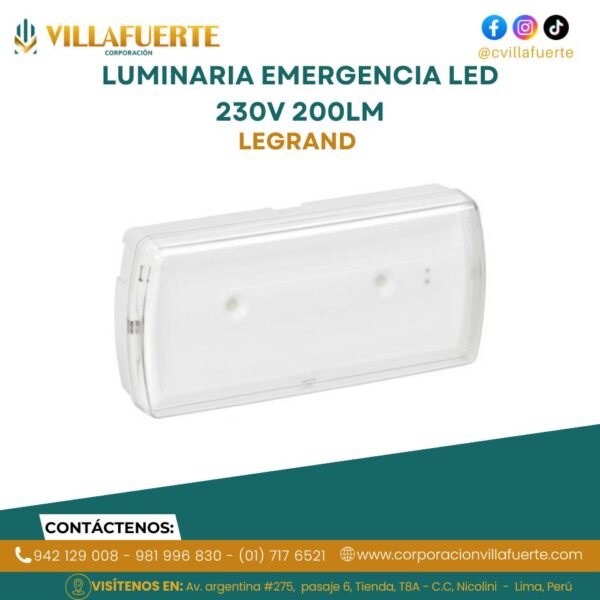 LUMINARIA EMERGENCIA LED 230V 200LM LEGRAND