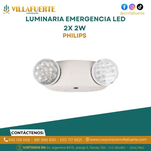 LUMINARIA EMERGENCIA LED 2X 2W 120-277V 220LM PHILIPS