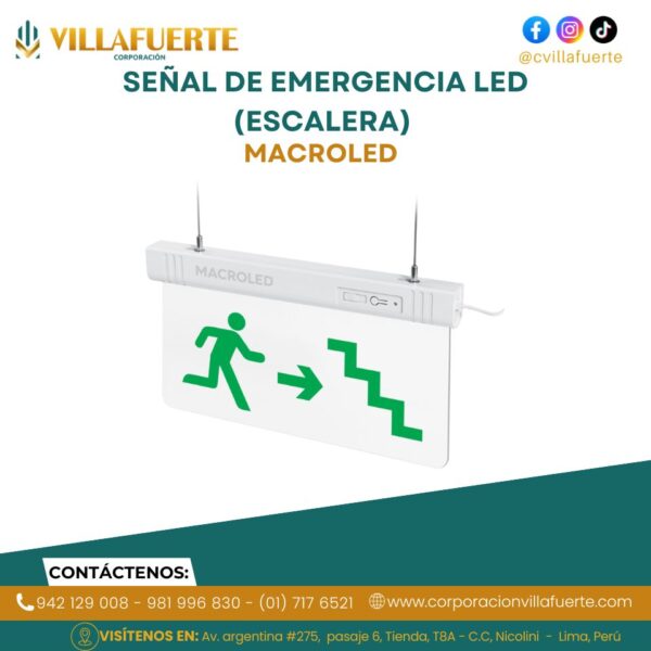 SEÑAL DE EMERGENCIA LED (CSL-ESCALERA) MACROLED