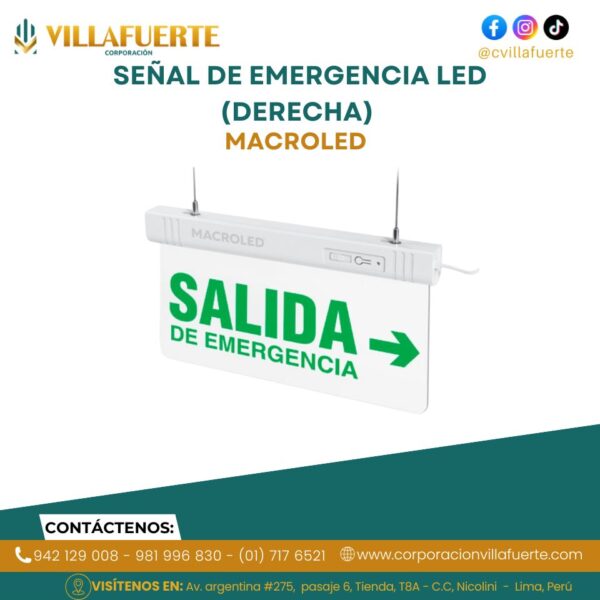 SEÑAL DE EMERGENCIA LED (CSL-EME-DER) MACROLED