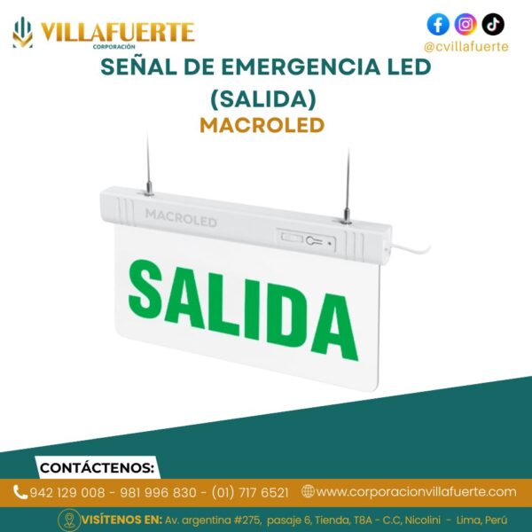 SEÑAL DE EMERGENCIA LED (CSL-SALIDA) MACROLED