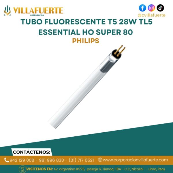 TUBO FLUORESCENTE T5 28W 865 TL5 ESSENTIAL HO SUPER 80 PHILIPS