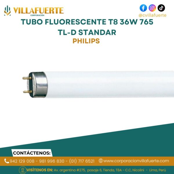 TUBO FLUORESCENTE T8 36W 765 TL-D STANDAR PHILIPS