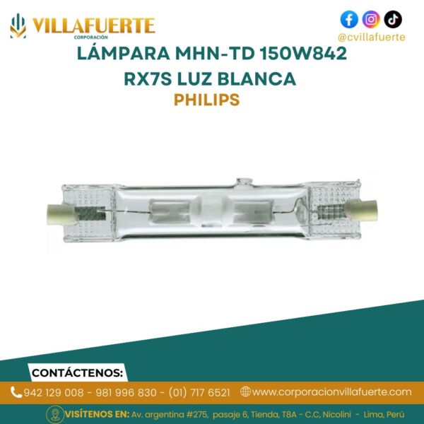 LÁMPARA MHN-TD 150W842 RX7S LUZ BLANCA PHILIPS