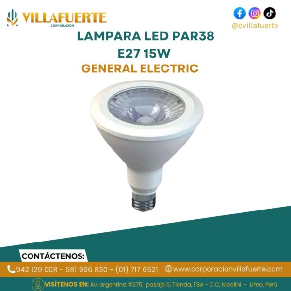 LAMPARA LED PAR38 E27 15W LUZ FRIA GENERAL ELECTRIC