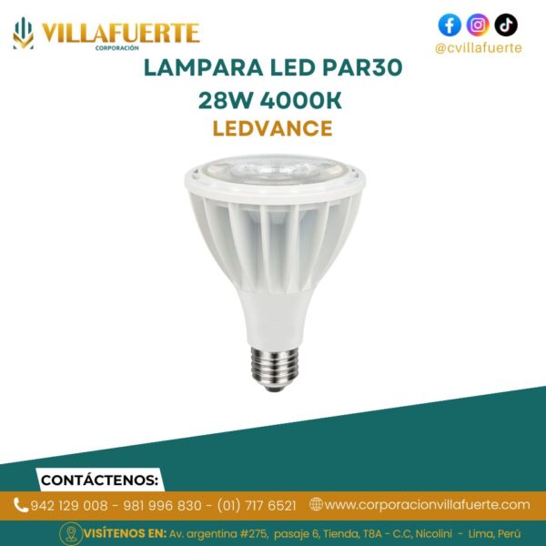 LAMPARA LED PAR30 28W 4000K 100-277V E27 VALUE G3 LEDVANCE