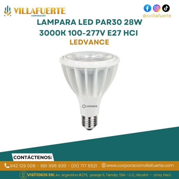 LAMPARA LED PAR30 28W 3000K 100-277V E27 HCI LEDVANCE