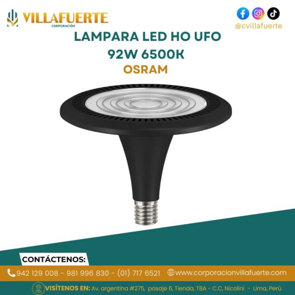 LAMPARA LED HO UFO 92W 6500K 12000lm BIV E40 OSRAM