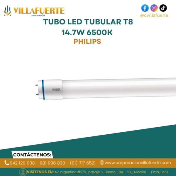 TUBO LED TUBULAR T8 14.7W 6500K 220-240V G13 1200MM UO MASTER LEDTUBE PHILIPS