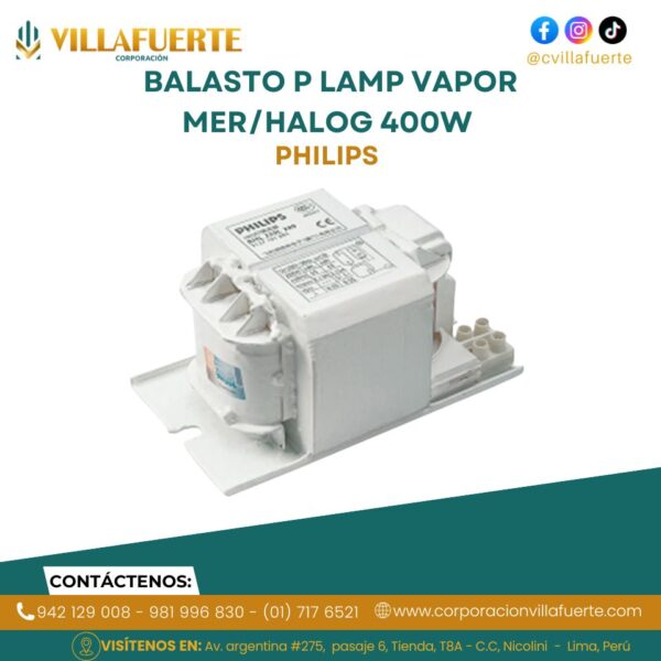BALASTO P LAMP VAPOR MER/HALOG 400W 220V PHILIPS