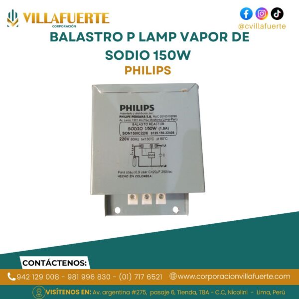 BALASTRO P LAMP VAPOR DE SODIO 150W 220V PHILIPS