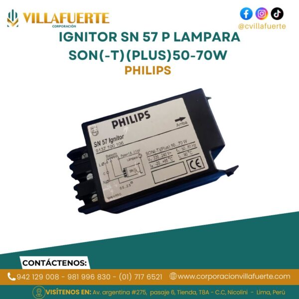 IGNITOR SN 57 P LAMPARA SON(-T)(PLUS)50-70W PHILIPS