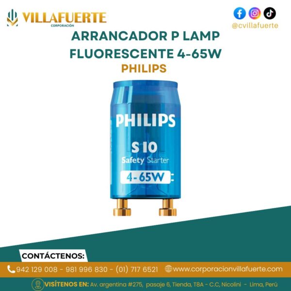 ARRANCADOR P LAMP FLUORESCENTE 4-65W 220-240V S10 PHILIPS