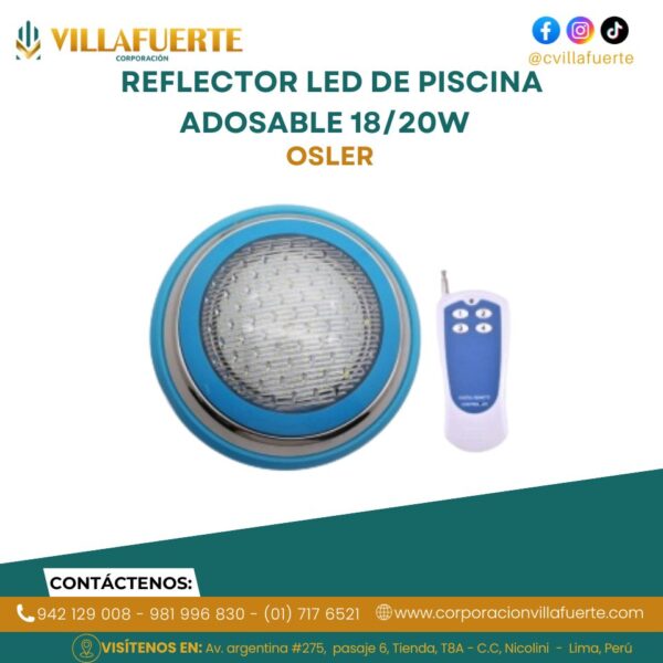 REFLECTOR LED DE PISCINA ADOSABLE 18/20W  IP68-RGB OSLER