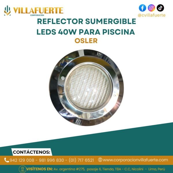 REFLECTOR SUMERGIBLE LEDS 40W PARA PISCINA