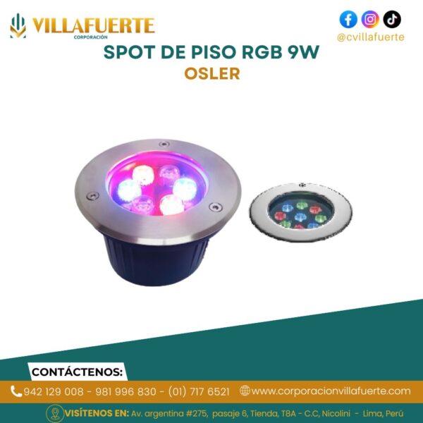 SPOT DE PISO -RGB -9W-220VOLT-IP65-150MM-OSLER