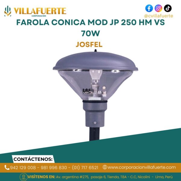 FAROLA CONICA MOD JP 250 HM VS 70W