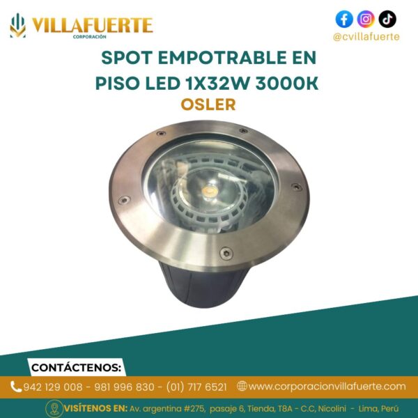 SPOT EMPOTRABLE EN PISO LED 1X32W 3000K OSLER