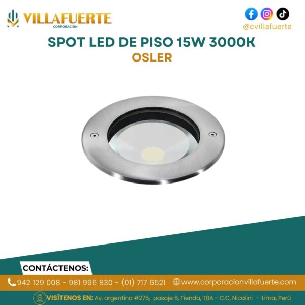 SPOT LED DE PISO 15W 3000K OSLER AC85 265V