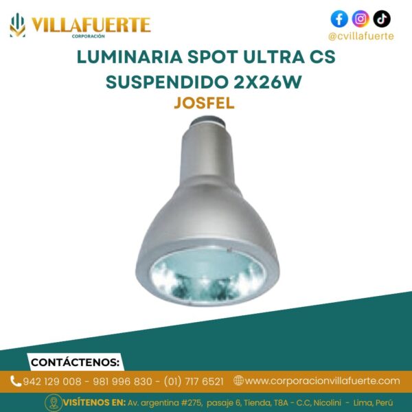 LUMINARIA SPOT ULTRA CS SUSPENDIDO 2X26W JOSFEL