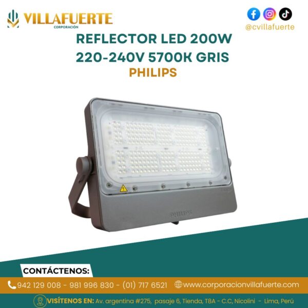REFLECTOR LED 200W 220-240V 5700K GRIS PHILIPS