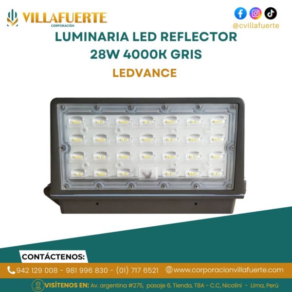 LUMINARIA LED REFLECTOR 28W 4000K GRIS LEDVANCE