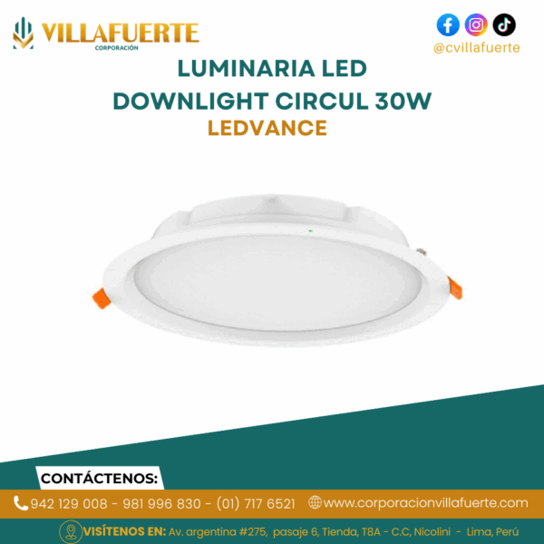 LUMINARIA LED DOWNLIGHT CIRCULAR 30W LEDVANCE
