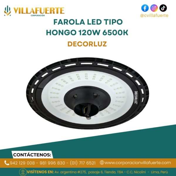 FAROLA LED TIPO HONGO 120W 6500K DECORLUZ