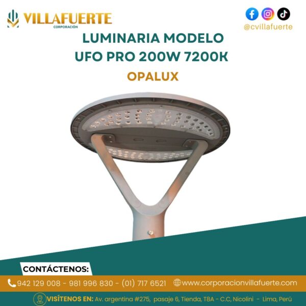LUMINARIA MODELO UFO PRO 200W 7200K OPALUX