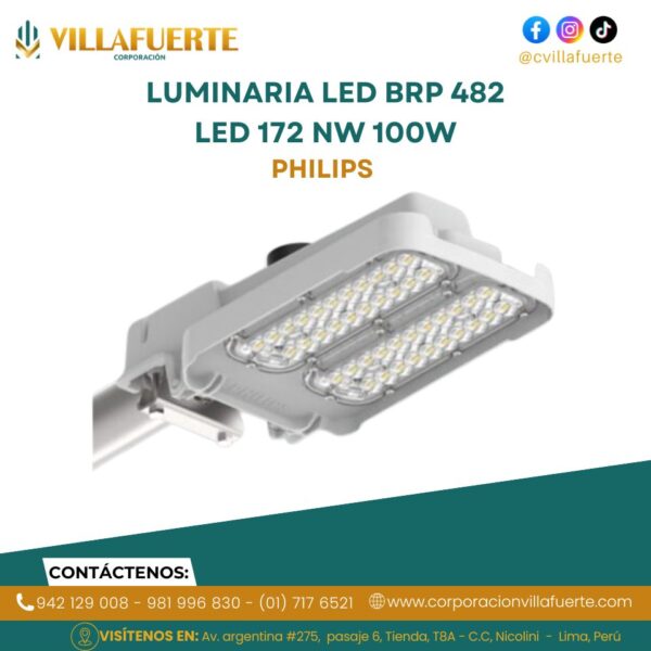 LUMINARIA LED BRP 482 LED 172 NW 100W DML PSR P7 PHILIPS
