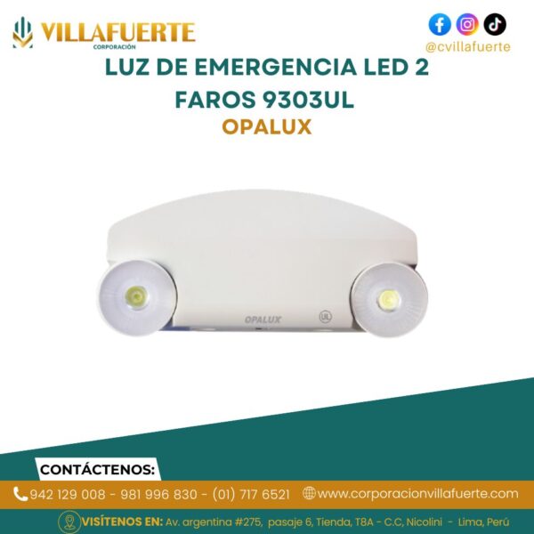 LUZ DE EMERGENCIA LED 2 FAROS 9303UL OPALUX