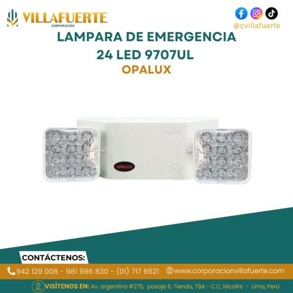 LAMPARA DE EMERGENCIA 24 LED 9707UL OPALUX