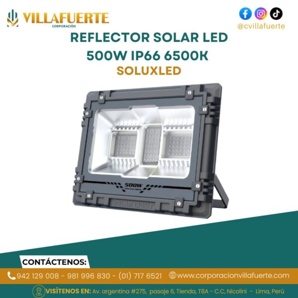 REFLECTOR SOLAR LED 500W IP66 6500K SOLUXLED