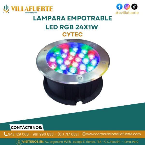 LAMPARA EMPOTRABLE LED RGB 24X1W IP67 220V CYTEC