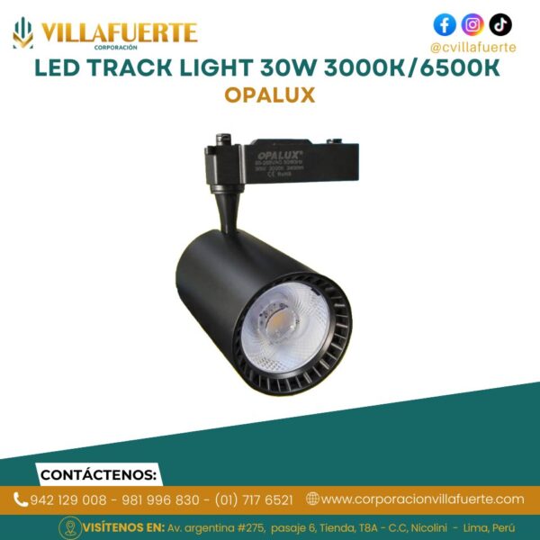 LED TRACK LIGHT 30W 3000K/6500K (2400LM) 85-260V OPALUX