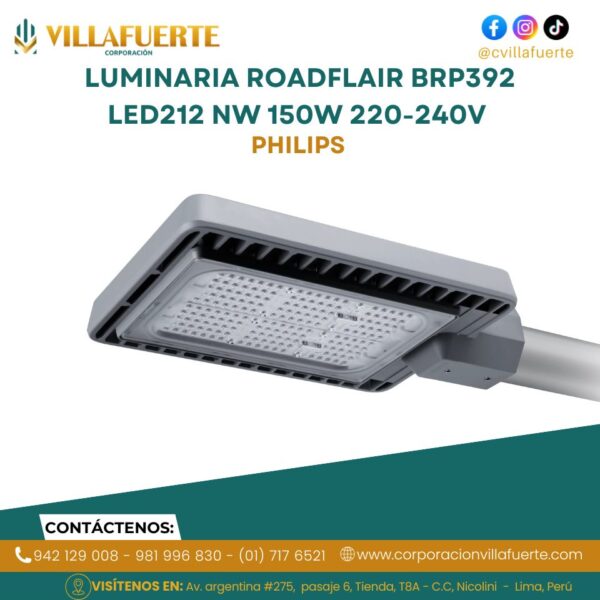 LUMINARIA ROADFLAIR BRP392 LED212 NW 150W 220-240V PHILIPS