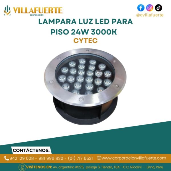 LAMPARA LUZ LED PARA PISO 24W IP67 3000K 85-265V CYTEC