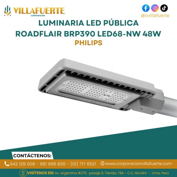 LUMINARIA LED PÚBLICA ROADFLAIR BRP390 LED68-NW 48W 220-240V PHILIPS